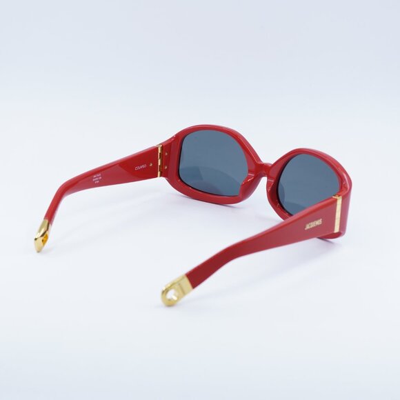 Jacquemus COLAPSO JAC/15 C2 Sunglasses Red Geometric Frame, Grey Lenses - Picture 5 of 10